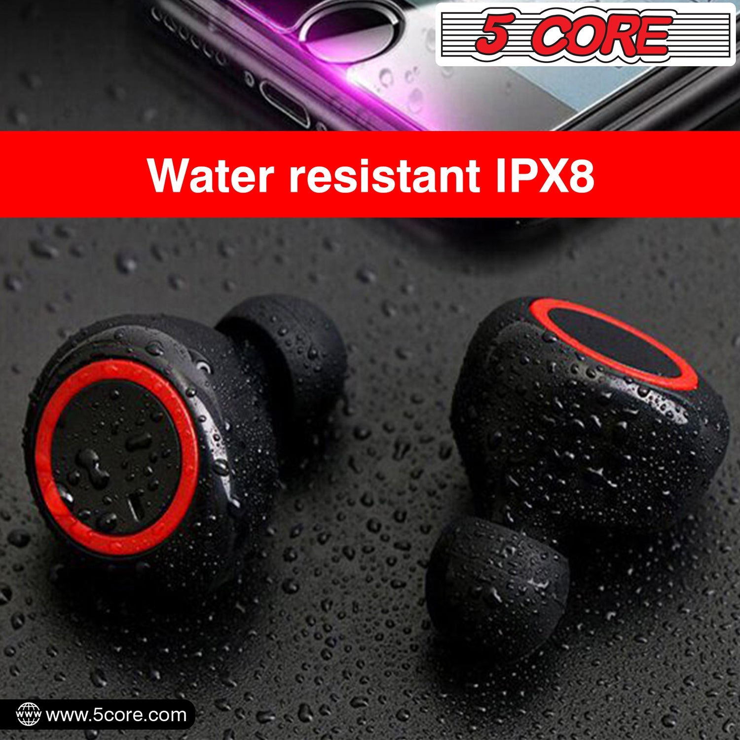 5 Core Wireless Ear Buds Mini Bluetooth Earbud Headphones Wire Less 32 Hours Playtime IPX8-1