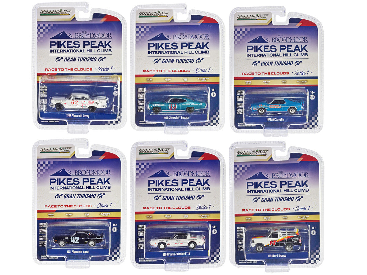 "Pikes Peak International Hill Climb" Series 1 Set of 6 pieces 1/64 Diecast Model Cars by Greenlight-0