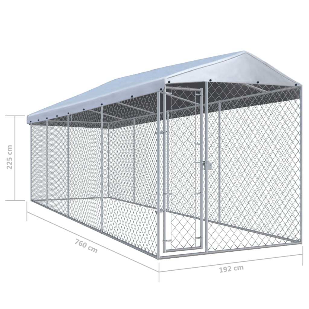 vidaXL Outdoor Dog Kennel with Roof 299"x75.6"x88.6"