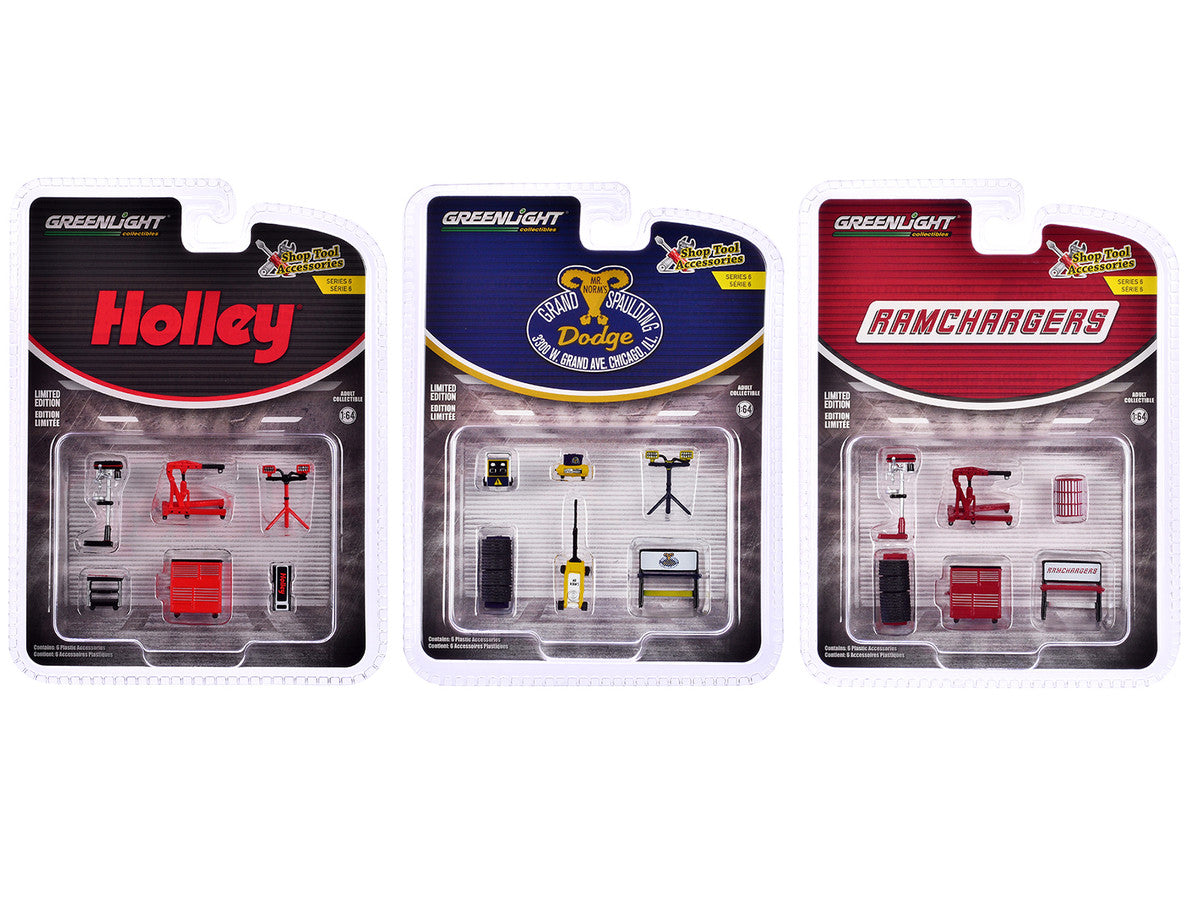 "Shop Tool Accessories" Series 6 Set of 3 Multipacks 1/64 Diecast Models by Greenlight-0