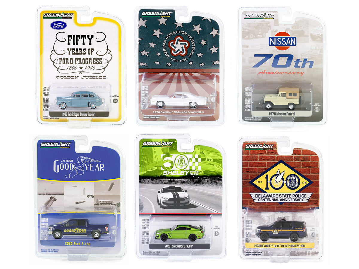 "Anniversary Collection" Set of 6 pieces Series 16 1/64 Diecast Model Cars by Greenlight-1