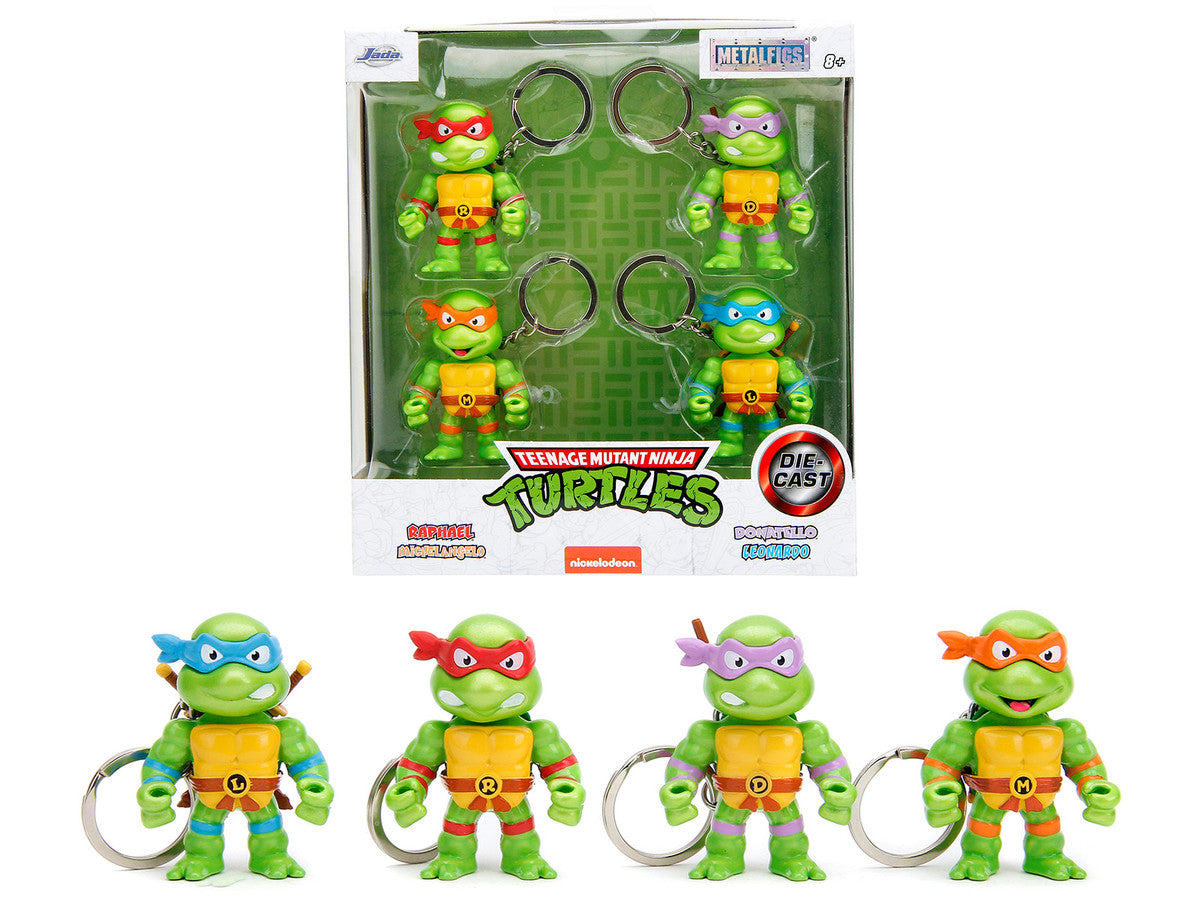 Set of 4 Diecast Figure Key Chains "Teenage Mutant Ninja Turtles" TV Series "Metalfigs" Series Diecast Models by Jada-0