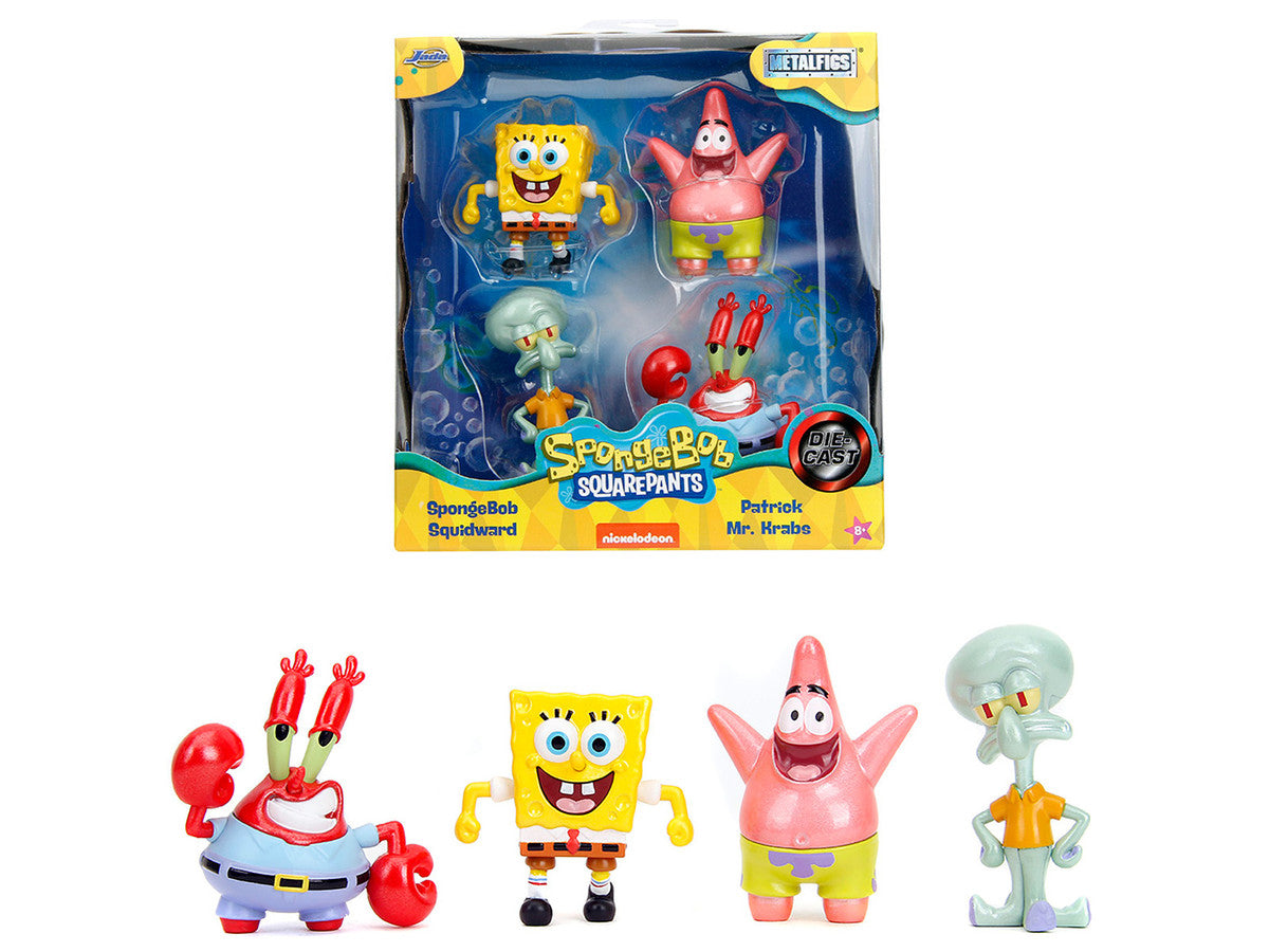 Set of 4 Diecast Figures "SpongeBob SquarePants" (1999-Current) TV Series "Metalfigs" Series Diecast Models by Jada-0