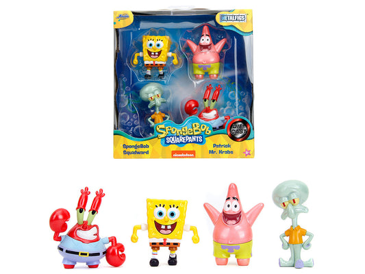 Set of 4 Diecast Figures "SpongeBob SquarePants" (1999-Current) TV Series "Metalfigs" Series Diecast Models by Jada-0