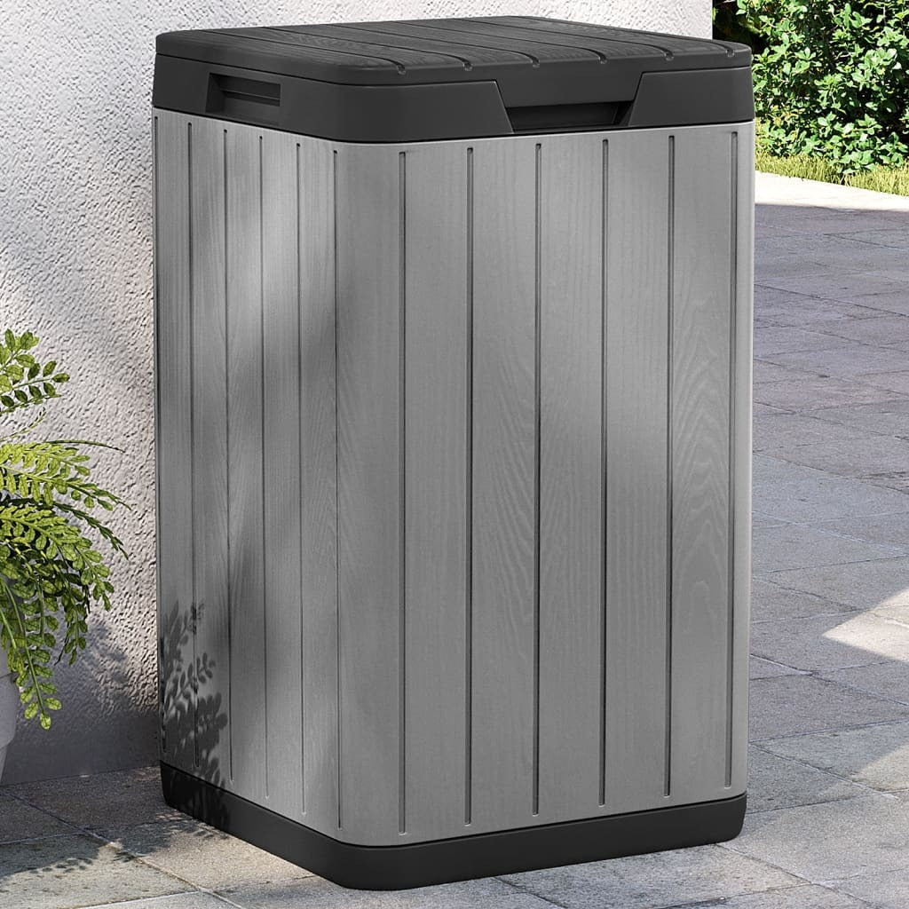 vidaXL Outdoor Garbage Bin Gray 15"x15"x25.6" PP