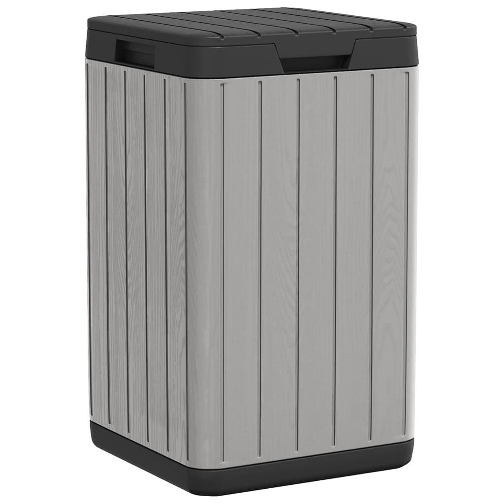 vidaXL Outdoor Garbage Bin Gray 15"x15"x25.6" PP