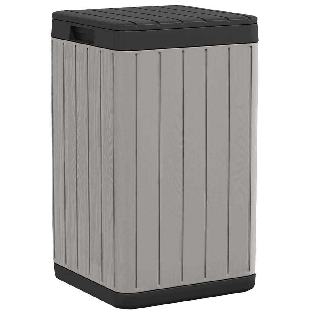 vidaXL Outdoor Garbage Bin Gray 15"x15"x25.6" PP