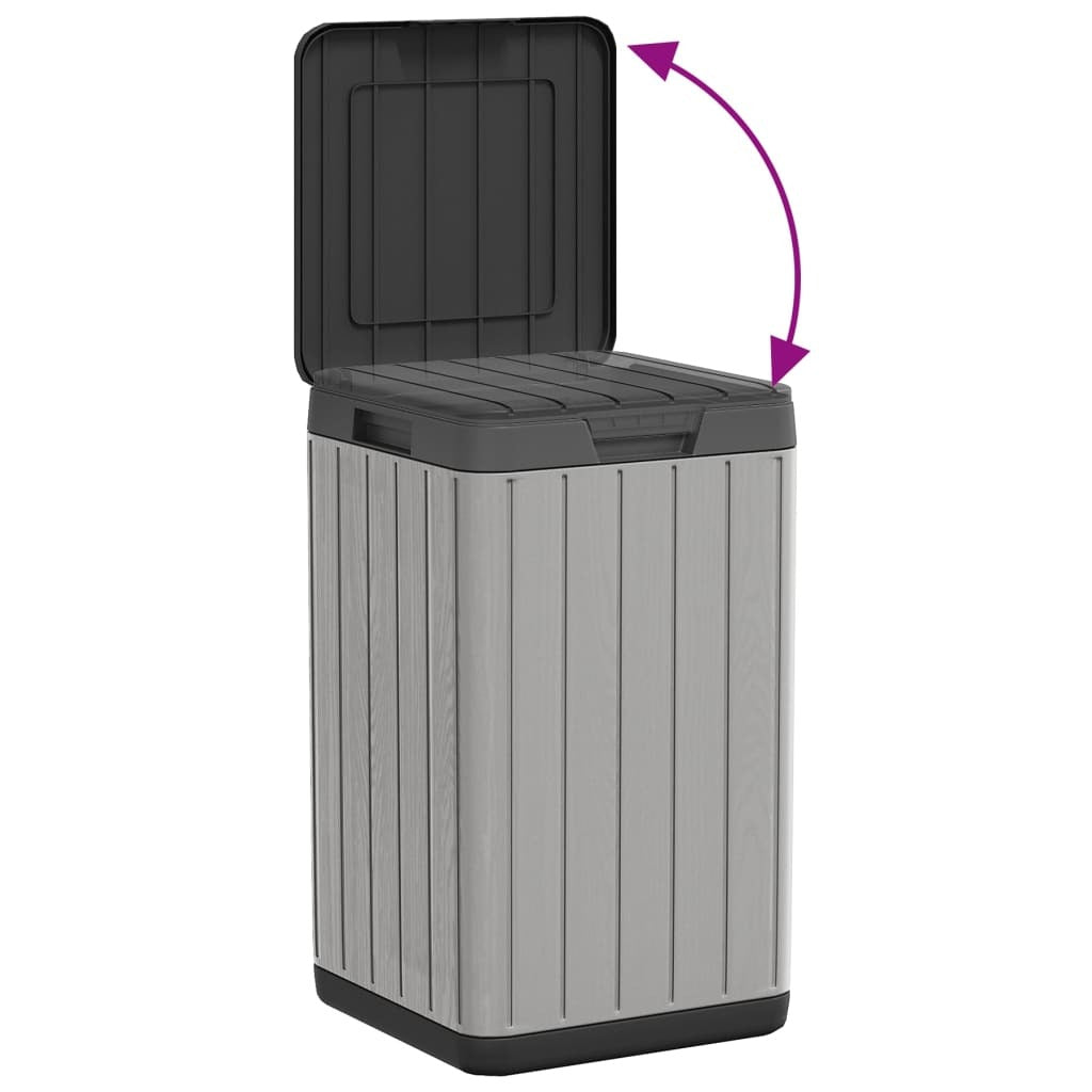 vidaXL Outdoor Garbage Bin Gray 15"x15"x25.6" PP