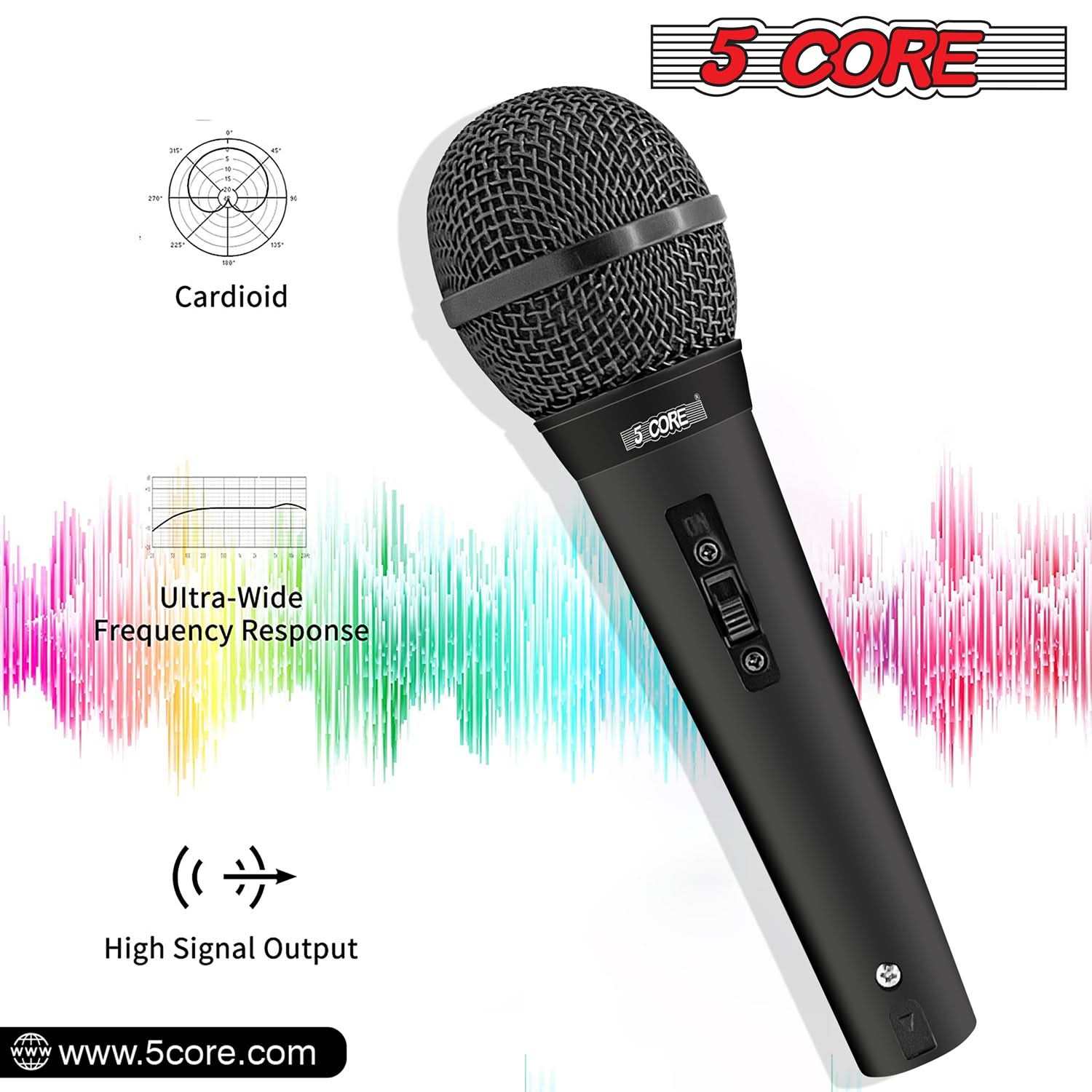 5Core XLR Microphone Dynamic Mic Karaoke Singing Studio Mics Handheld Microfono-4