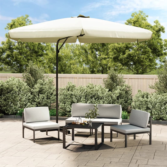 vidaXL Outdoor Parasol with Steel Pole 118.1" Sand White