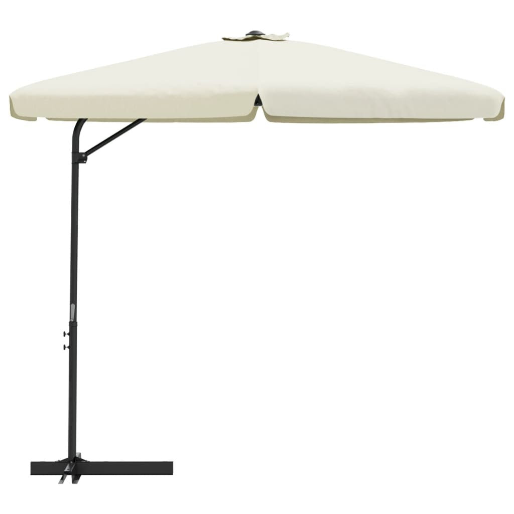 vidaXL Outdoor Parasol with Steel Pole 118.1" Sand White