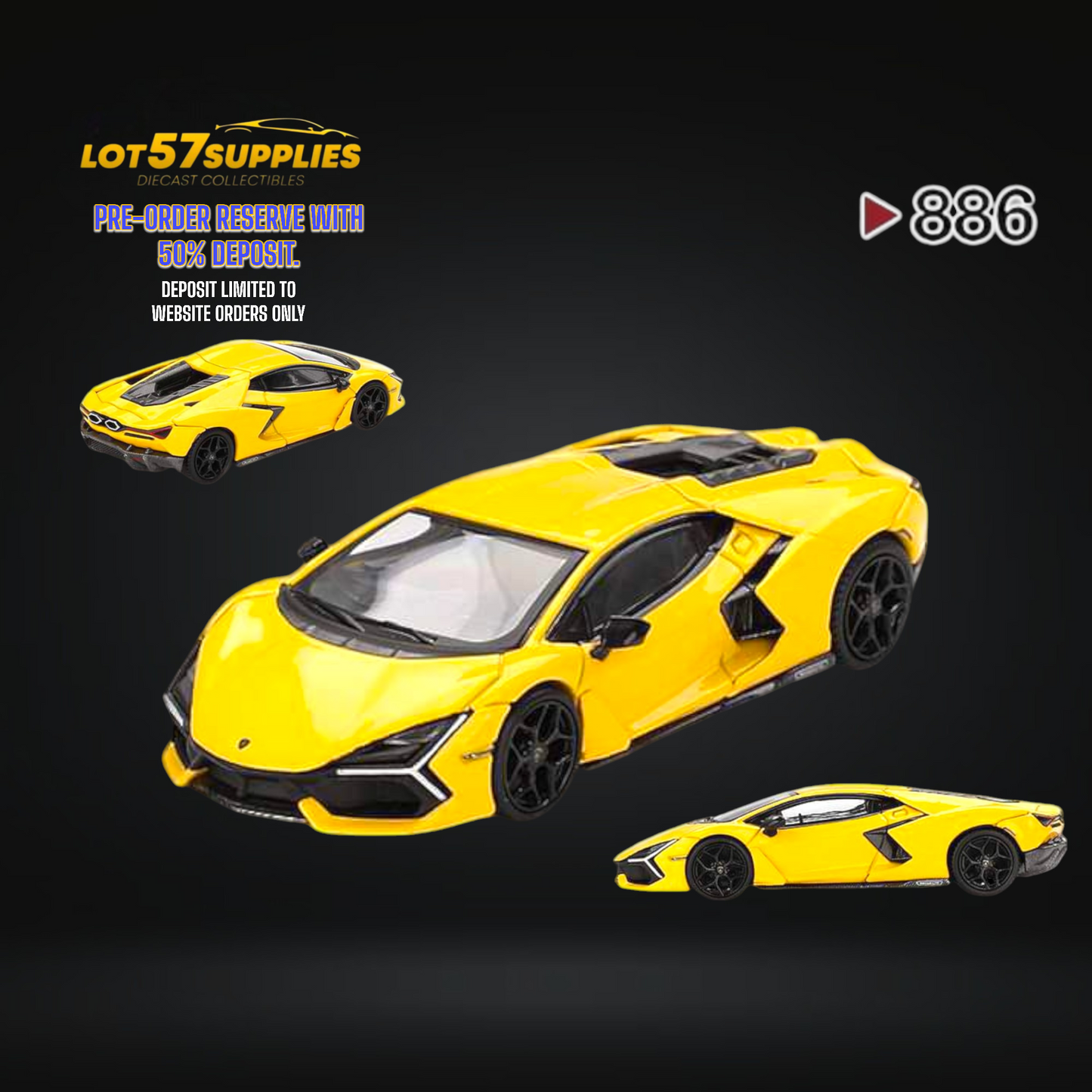 (Pre-Order) Mini-GT Lamborghini Revuelto Giallo #886 1:64 MGT00886-0