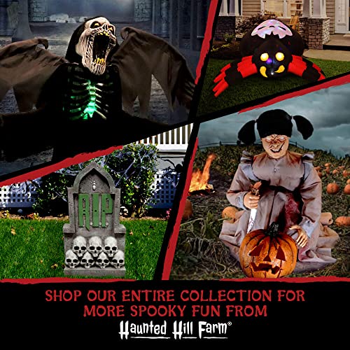 Haunted Hill Farm Life-Size Scary Talking Clown, Halloween Animatronic with Motion and Touch Activated Lights and Sounds, Battery Operated Indoor or Covered Outdoor Halloween Decorations