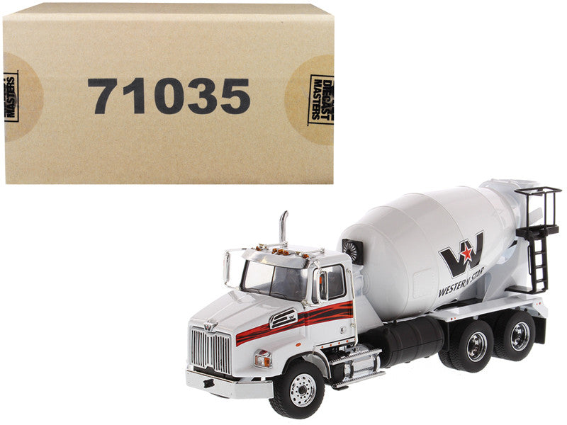 Western Star 4700 SB Concrete Mixer Truck White 1/50 Diecast Model by Diecast Masters-0