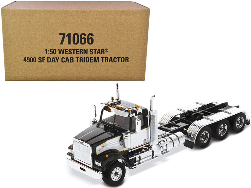 Western Star 4900 SF Tridem Day Cab Truck Tractor Black "Transport Series" 1/50 Diecast Model by Diecast Masters-0