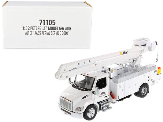 Peterbilt 536 Truck with Altec AA55 Aerial Service Body White "Transport Series" 1/32 Diecast Model by Diecast Masters-0