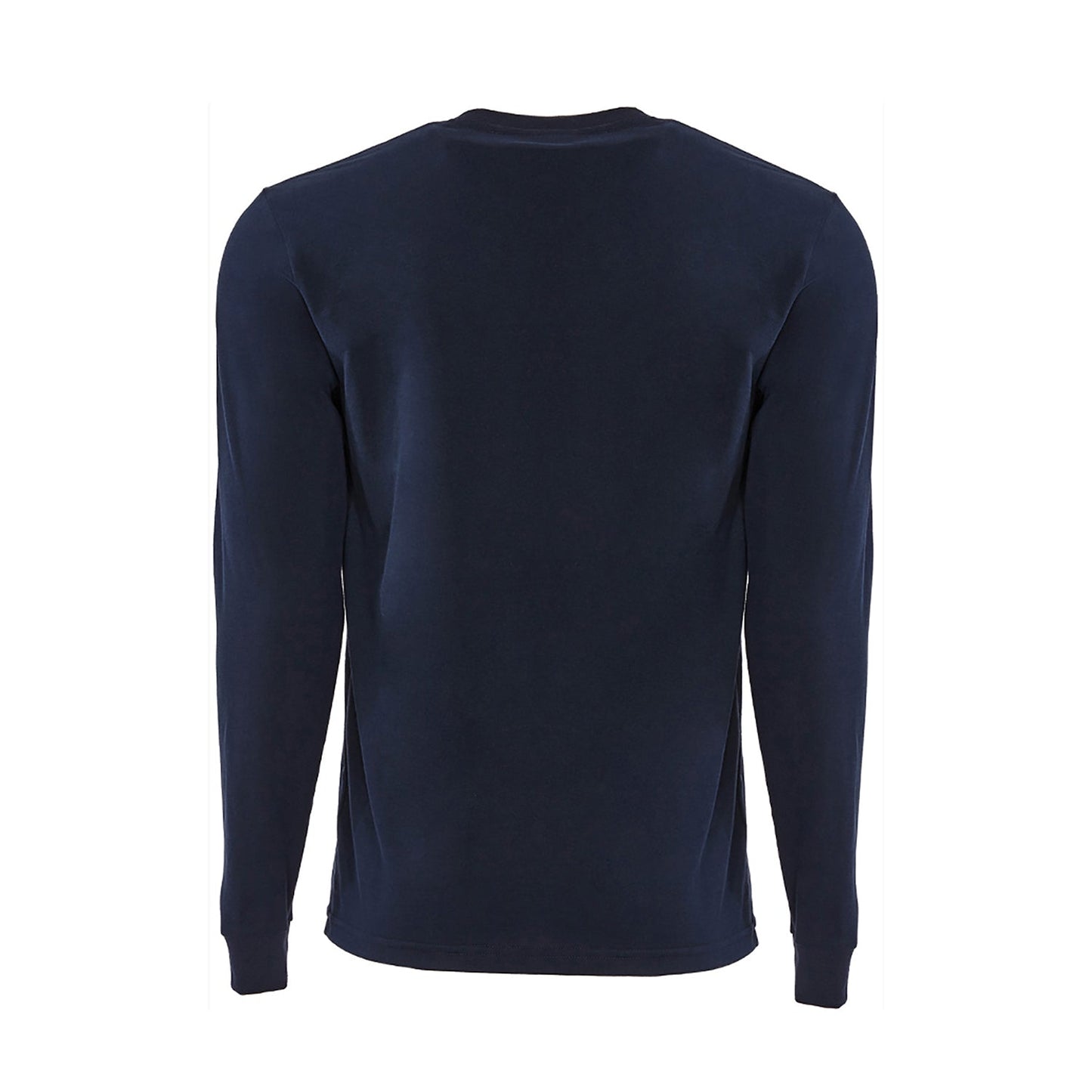 Navy  Crew Neck Long Sleeve T-Shirt-1