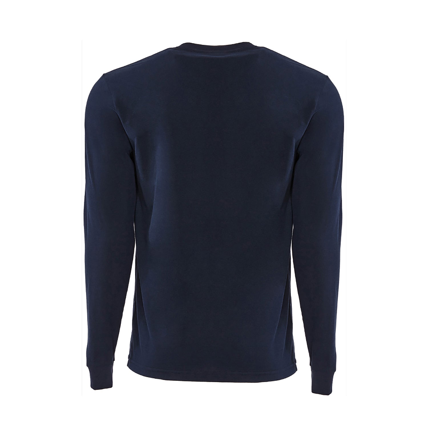 Navy  Crew Neck Long Sleeve T-Shirt-1