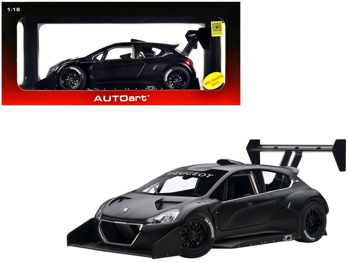 2013 Peugeot 208 T16 Pikes Peak Race Car Plain Black Version 1/18 Model Car by Autoart-0