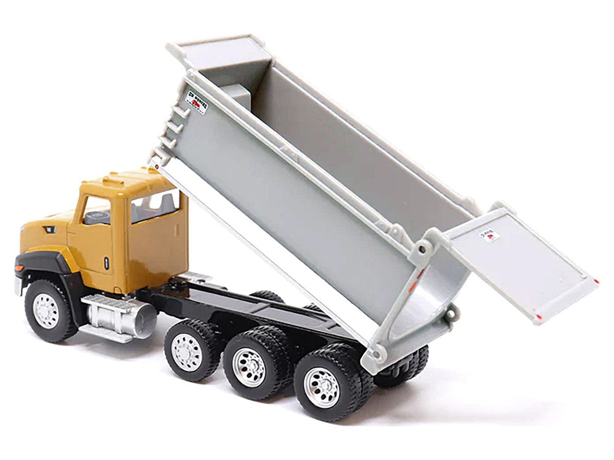 CAT Caterpillar CT660 Dump Truck Yellow and Gray 1/64 Diecast Model by Diecast Masters-3