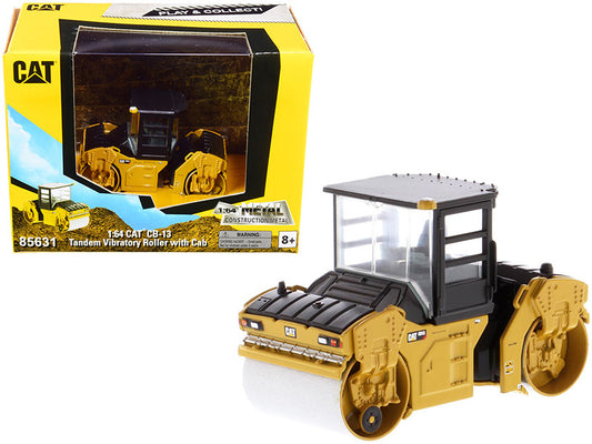 CAT Caterpillar CB-13 Tandem Vibratory Roller with Cab "Play & Collect!" Series 1/64 Diecast Model by Diecast Masters-0