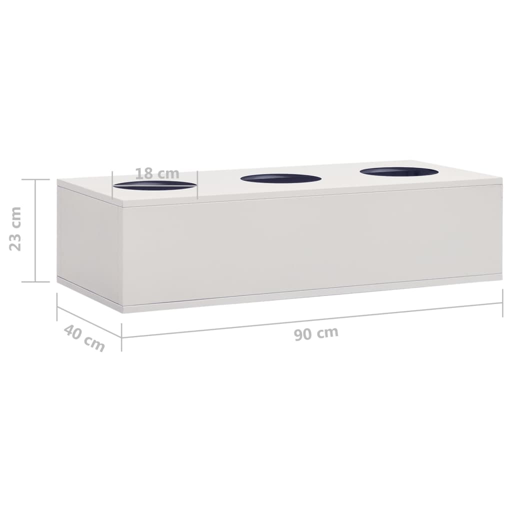 vidaXL Planter Flower Box with 3 Holder Holes Patio Outdoor Plant Box Steel-1