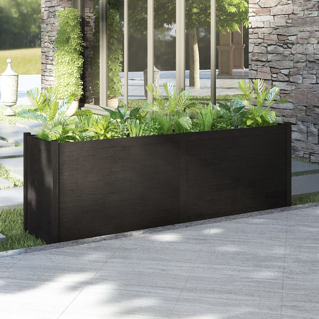 vidaXL Planter Outdoor Raised Garden Bed Patio Flower Box Solid Wood Pine-5