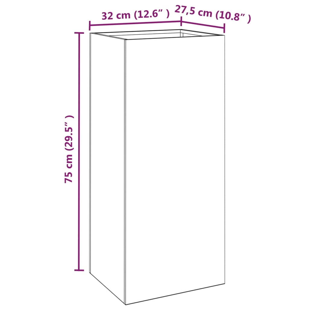 vidaXL Planter Stand Outdoor Raised Garden Bed for Vegetables Corten Steel-27