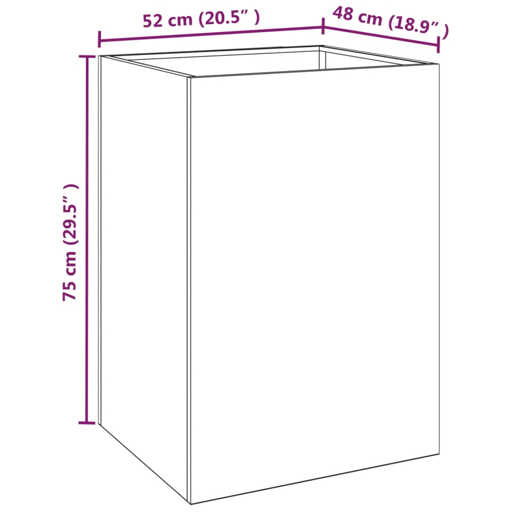 vidaXL Planter Stand Outdoor Raised Garden Bed for Vegetables Corten Steel-11