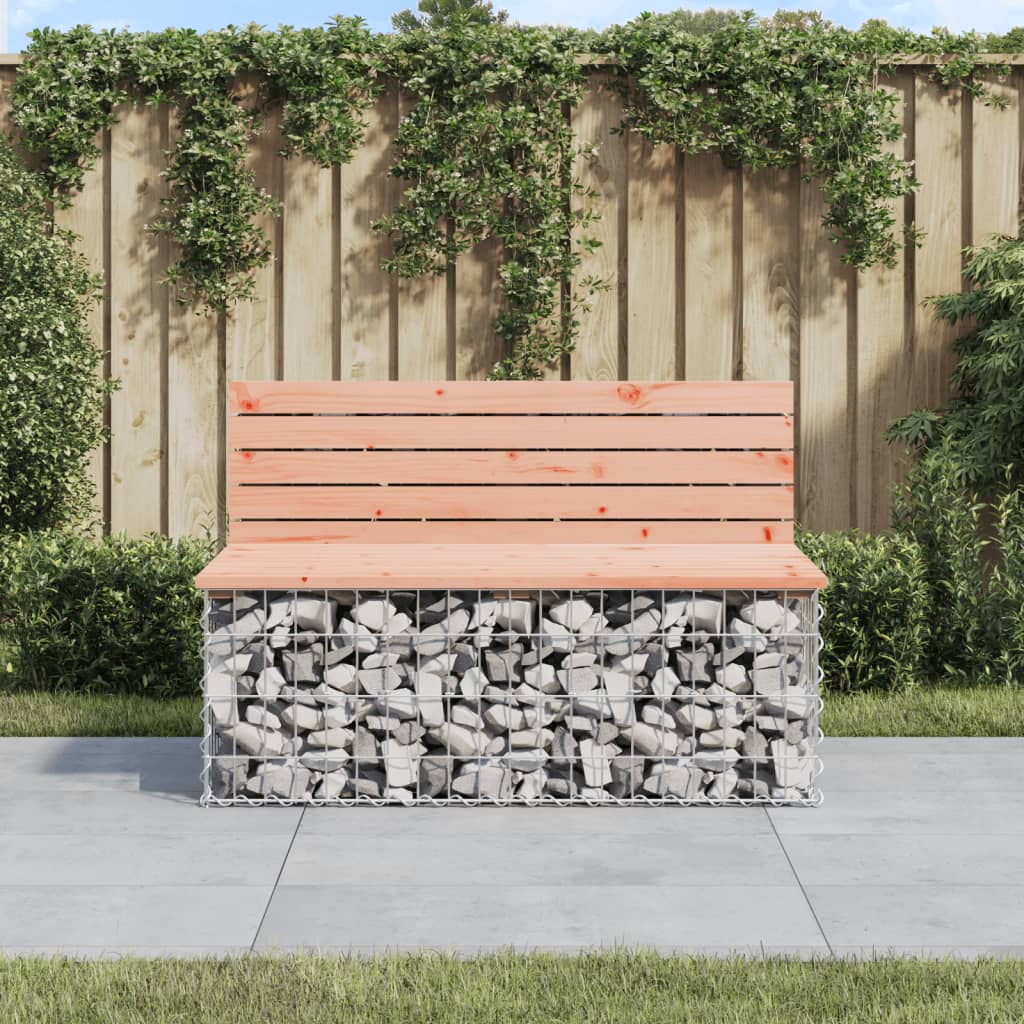 vidaXL Patio Bench Outdoor Park Bench Seating Gabion Design Solid Wood Pine-7