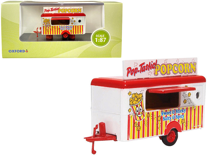 Mobile Food Trailer "Popcorn" 1/87 (HO) Scale Diecast Model by Oxford Diecast-0