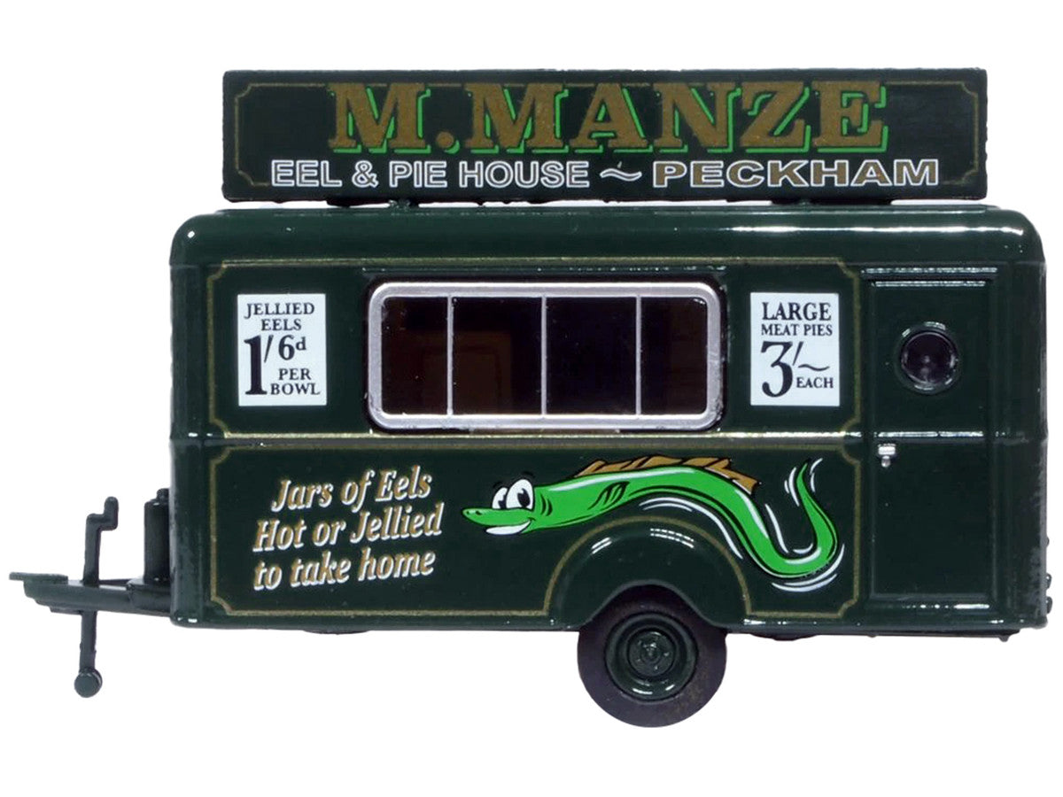 Mobile Food Trailer "M. Manze Eel and Pie House - Peckham" 1/87 (HO) Scale Diecast Model by Oxford Diecast-1