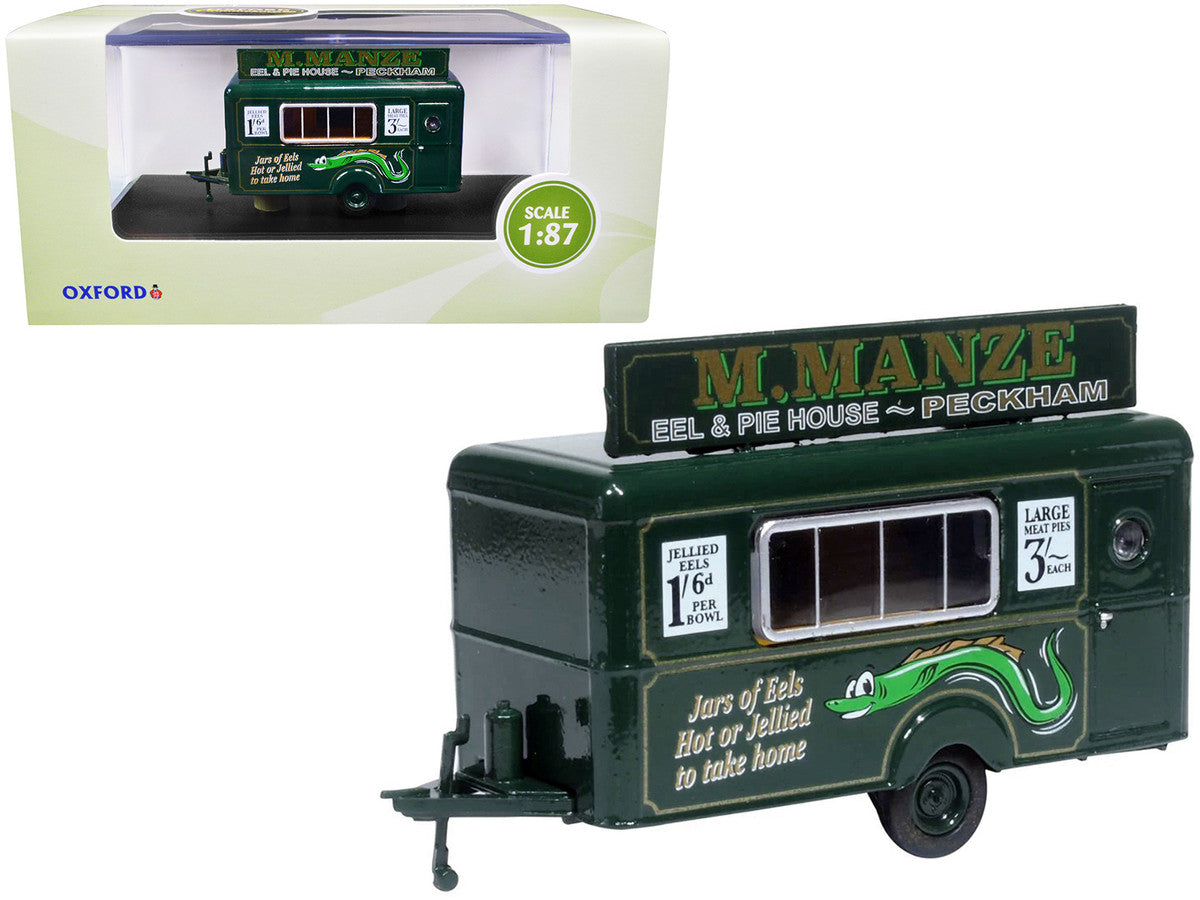 Mobile Food Trailer "M. Manze Eel and Pie House - Peckham" 1/87 (HO) Scale Diecast Model by Oxford Diecast-0