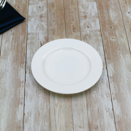 Professional Rolled Rim White Bread Plate 6" inch | 15 Cm-0