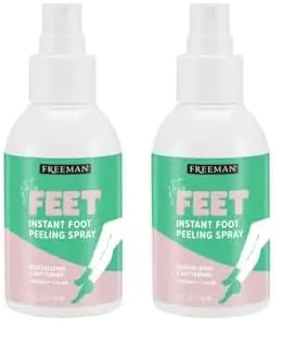 Freeman Flirty Feet Coconut and Aloe Instant Peeling Foot Spray, Softening Foot Peel Mask Exfoliates & Removes Dead Skin, Moisturizes Dry Feet, Clean Ingredients, 4 fl.oz./ 118 ml Bottle (Pack of 2) 4 Fl Oz (Pack of 2) Foot Peel Spray, 1 Count