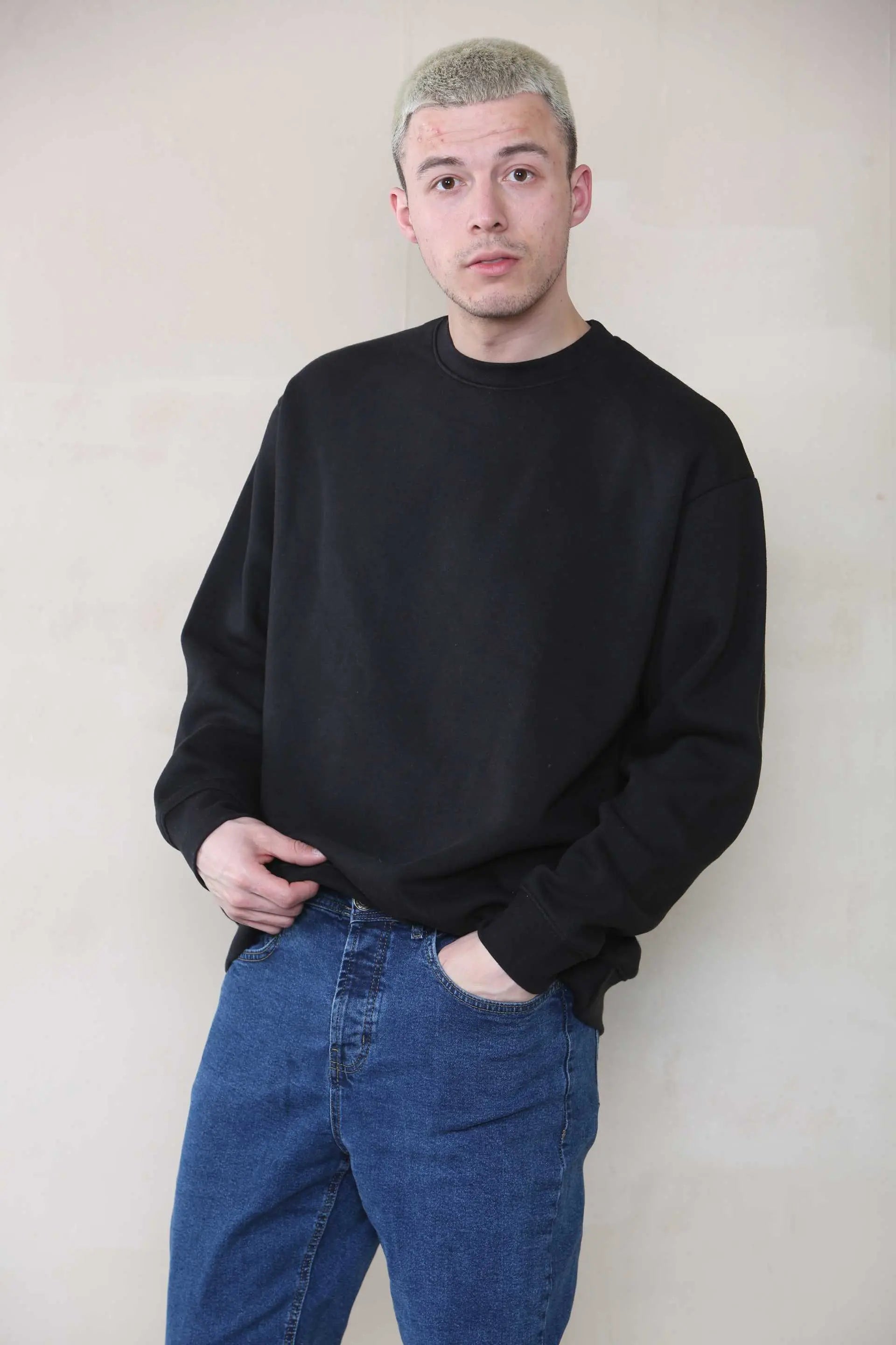 Man Oversized Crew Neck Sweatshirt-2