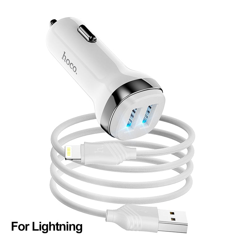 HOCO Mini 4.8A USB Car Charger For iPhone Xiaomi Tablet GPS Fast Charger Car-Charger Dual USB Car Phone Charger Adapter in Car