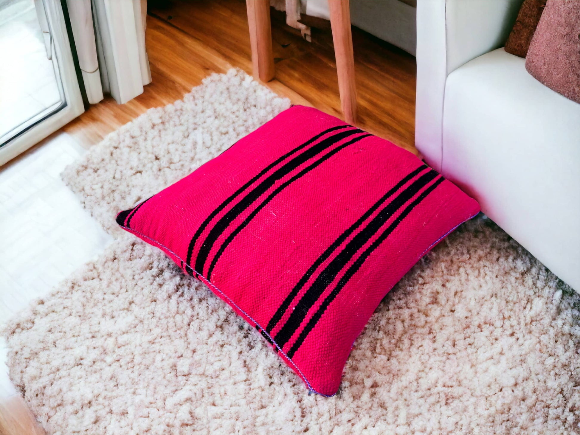 Moroccan Handwoven Kilim Pillow and Berber Style Cushion for Cozy Home Decor-1