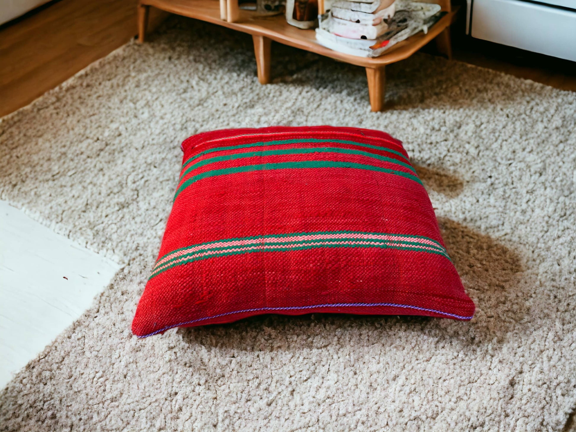 Moroccan Handwoven Kilim Pillow and Berber Style Cushion for Cozy Home Decor-2