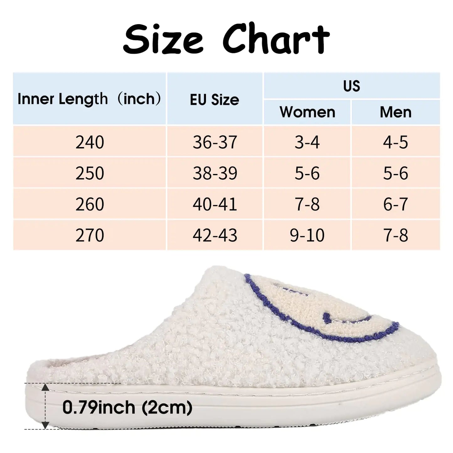 Smile Face Slippers for Women, Soft Plush Smile Slippers Retro Preppy Slippers with Smile Face Happy Face Slippers Slip-on Cozy Indoor Outdoor Slippers 8.5-9.5 Women/8-9 Men Orange