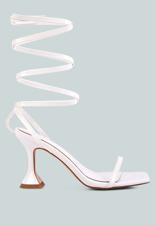 Lewk Strappy Tie Up Spool Heel Sandals-0