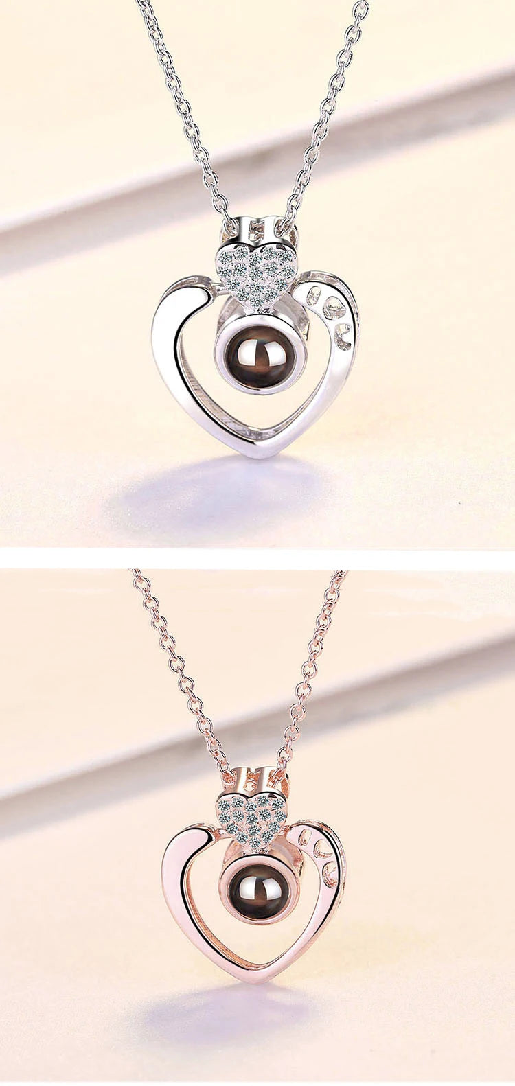 Love Projection Necklace With Exquisite Rose Gift Box100 Languages I Love You Pendant 2023 New In Romantic Jewelry Dropshipping