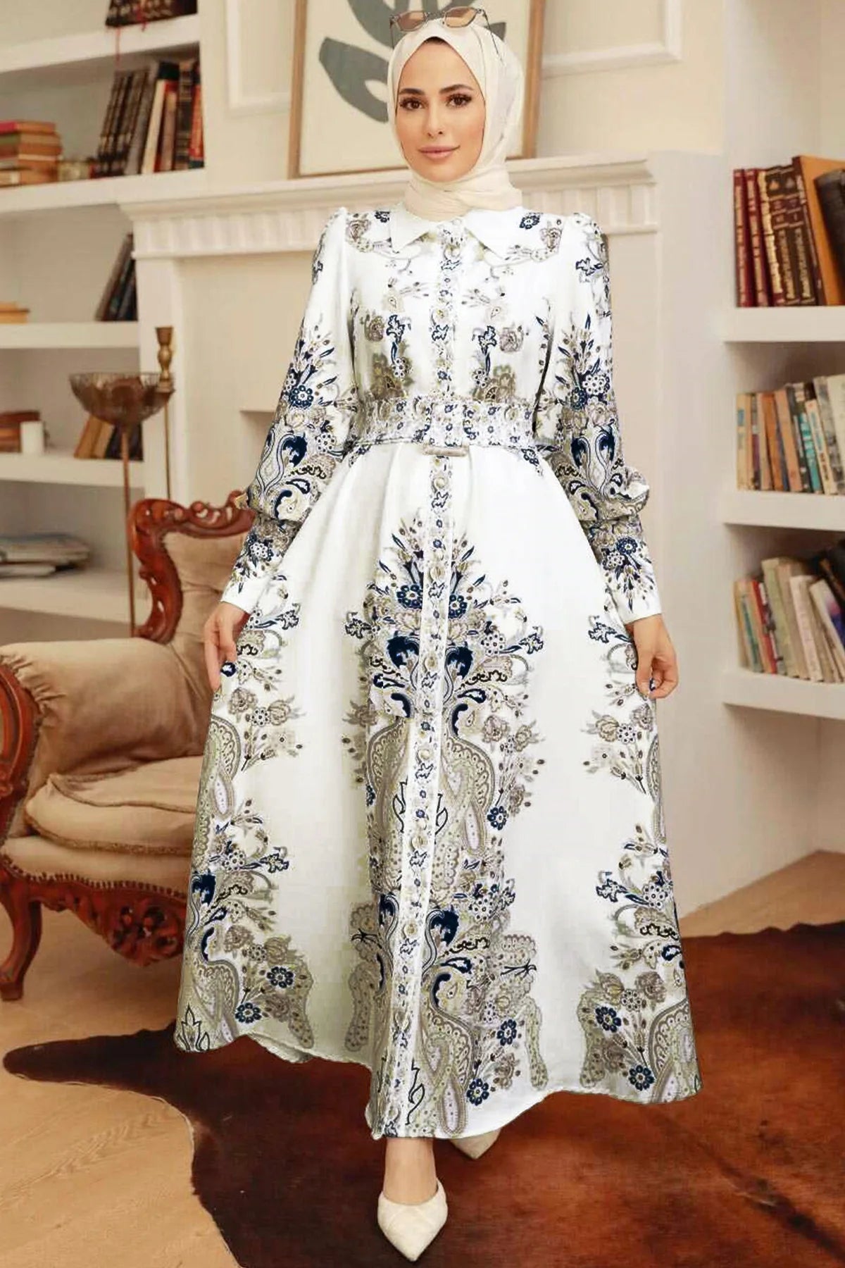 Abaya 2023 Muslim Women Arabic Print Dress Islamic Clothing Fashion African Dresses Turkey Robe Femme Eid Ramadan Clothes