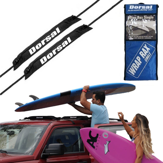 Dorsal Universal Soft Racks with Car Roof Pads Tie Down Straps Storage Bag - Pack of 2 for Surfboards Kayak Canoe Paddleboards-0