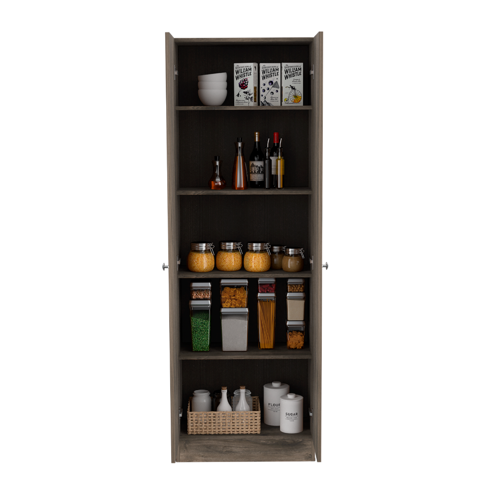 Storage Cabinet Pipestone, Five Shelves, Dark Brown / Black Wengue Finish-3