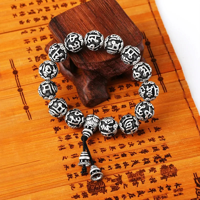 Sanskrit Six Words Engraved Buddha Bracelet