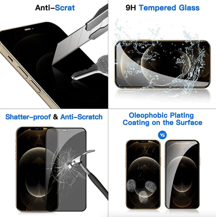 Privacy Screen Protector Tempered Glass Lot For iPhone 15 14 13 12 11 Pro XR 8 7