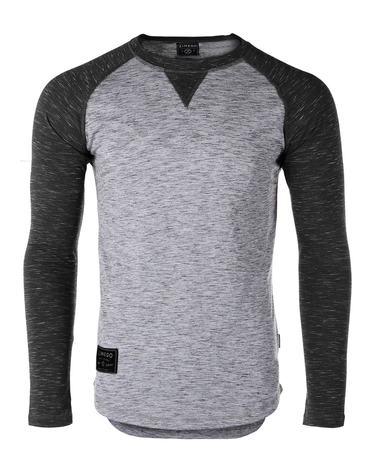 ZIMEGO Men Athletic Fit Baseball Retro Contrast Long Sleeve Raglan T-Shirt-0