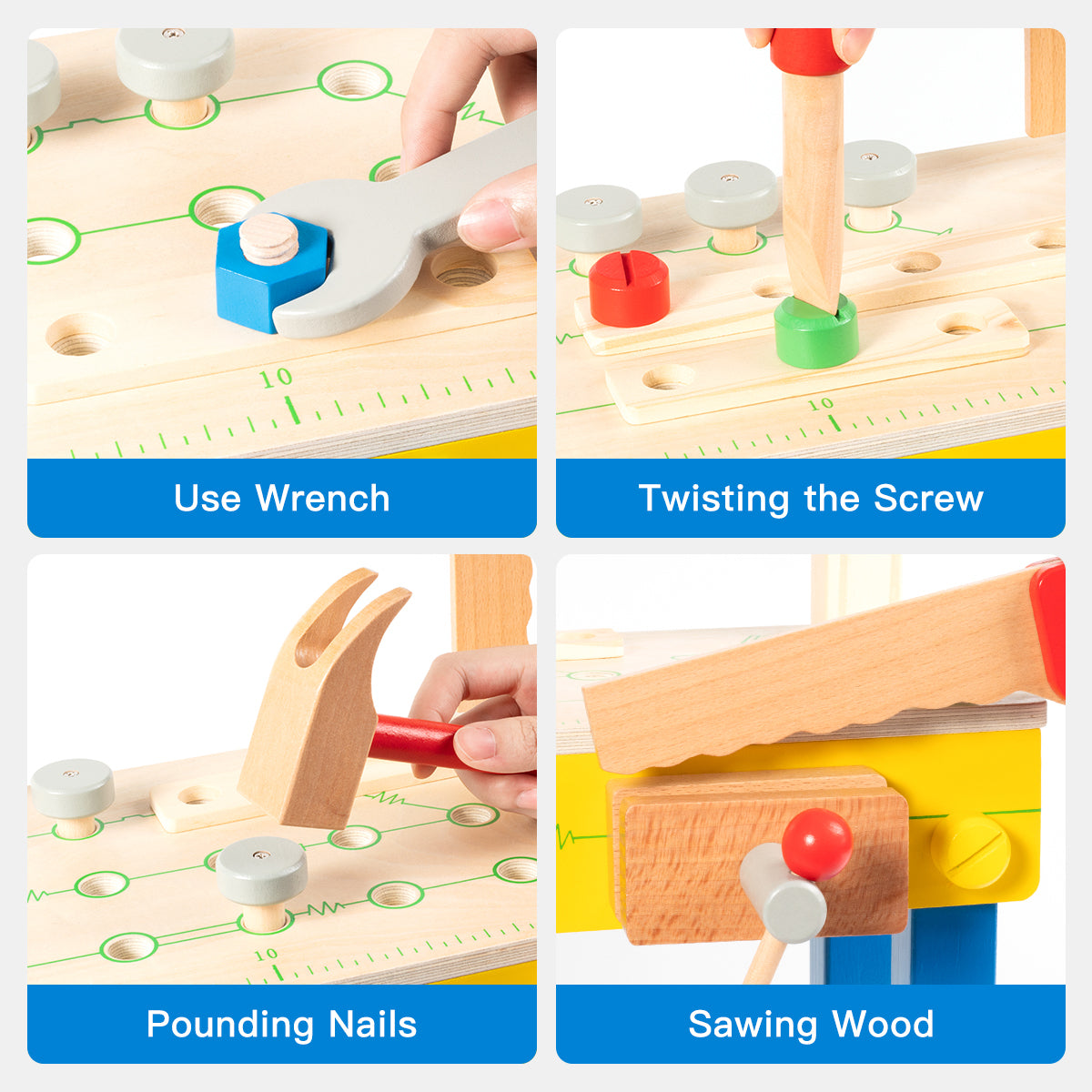 Wooden Tool Workbench Toy for Kids