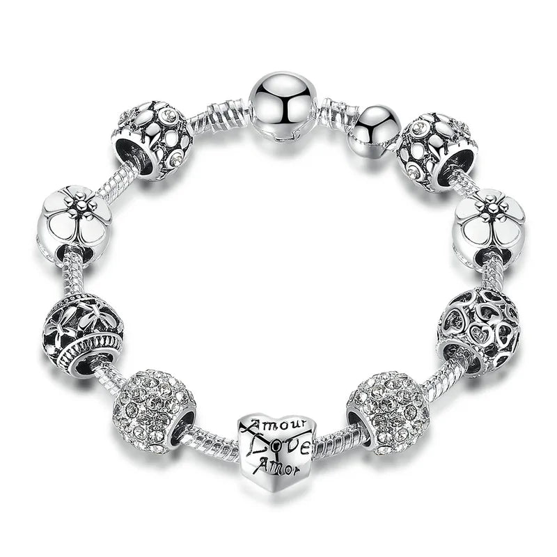 Antique Silver Charm Bracelet